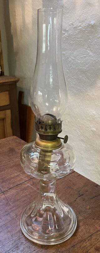 Depression Australian Crown Crystal Glass Co. oil lamp English slip burner