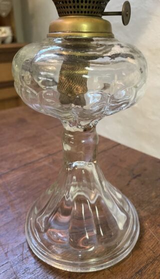 Depression Australian Crown Crystal Glass Co. oil lamp English slip burner - Image 2