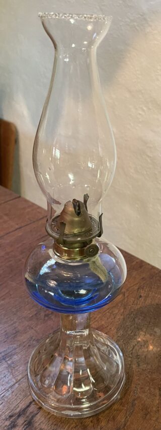 English glass oil lamp