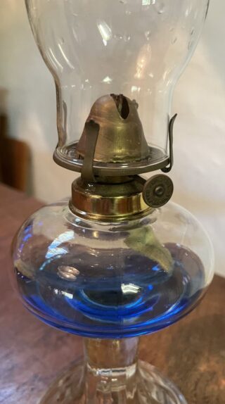 English glass oil lamp - Image 2