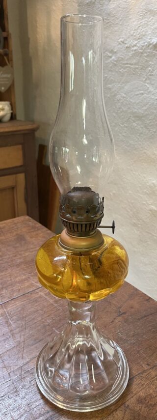 Crown glass English slip burner depression oil lamp