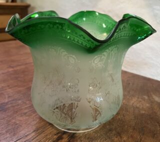 4" Tulip Green Edged Glass Shade